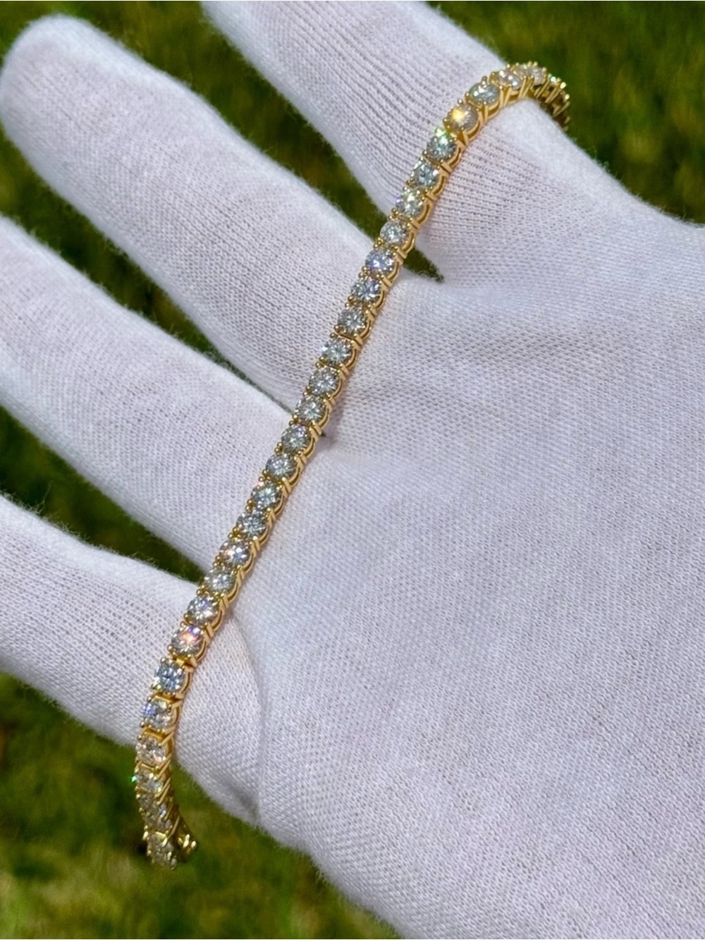 18K Gold Plated, 11.7CTW Moissanite Tennis Bracelet